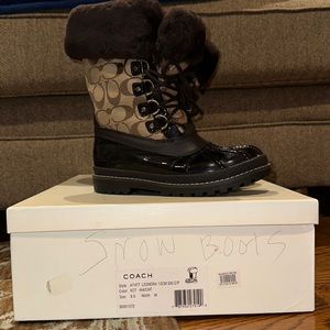 Coach signature monogram snow boots